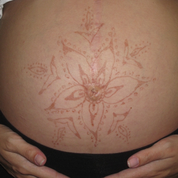 tattoo on belly after pregnancy. 34 Week Belly Tattoo